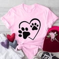 thumbnail image 2 of Plebaso T-Shirts pour Femmes à Imprimé Cœur, Col Rond, Coupe Ample, T-Shirts Décontractés à Manches Courtes, T-Shirts Graphiques pour Femmes, 2 of 4