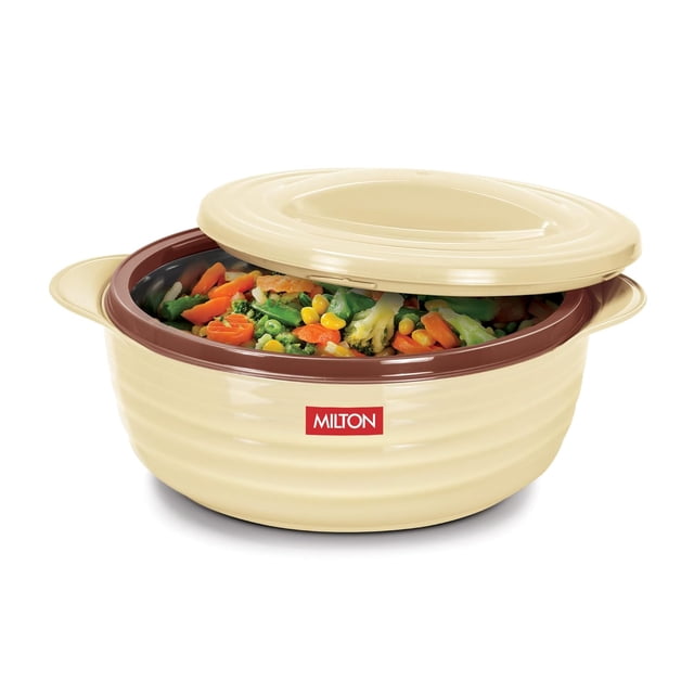 Aspire 1000 Inner Stainless Steel Casserole - Beige, 725ml | PU Insulated Kitchen Hot Pot - Keeps Food Hot & Fresh For Roti, Biryani | Easy To Carry, Easy To Store, BPA Free