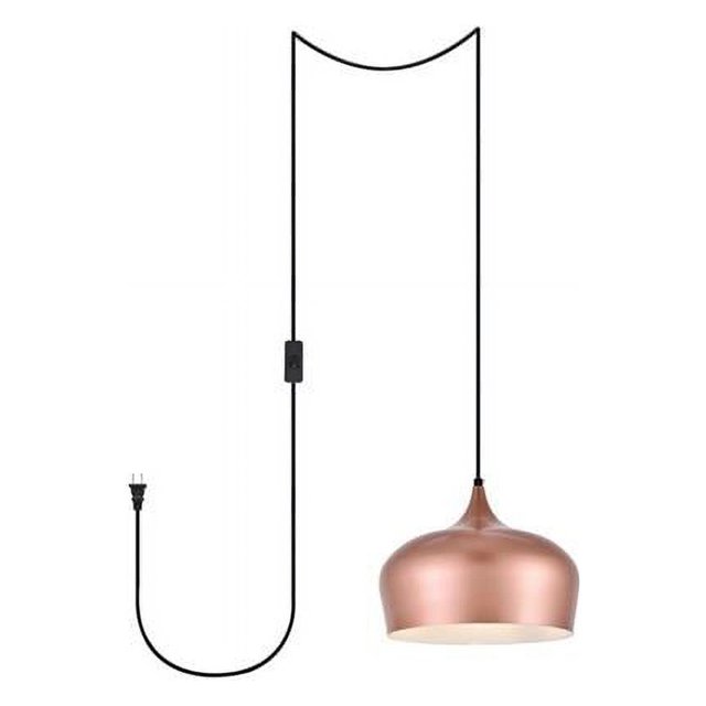 Living District LDPG2003HG Nora 1 Light Plug-In Pendant, Honey Gold