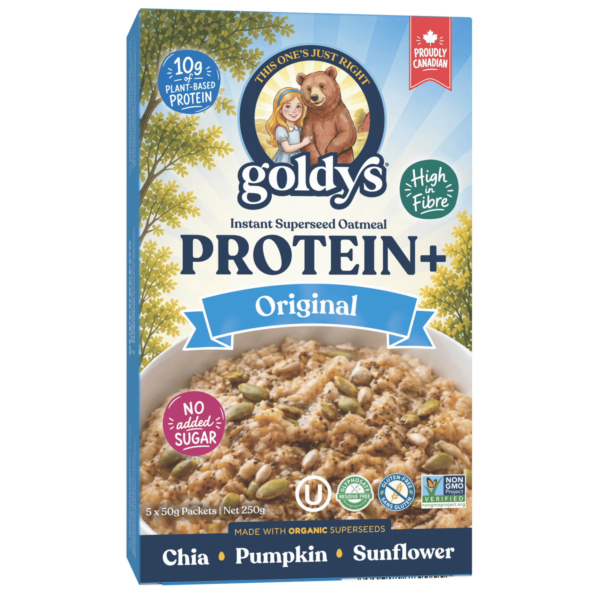 Goldy's Gruau Instantané protéiné et fibres Original sans-saveur