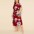 thumbnail image 5 of Ketyyh-chn99 Robe Maxi Décontractée de Plage, Robe d'Été, Combishort à Manches Volantées, Short, Robe Mini Rouge, 4TG, 5 of 5