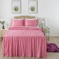 thumbnail image 1 of JML Ruffle Skirt Bedspread Set - 4 Piece, Soft Quilt Set with Shams and Area Rugs,Full,Woodrose, 1 of 6