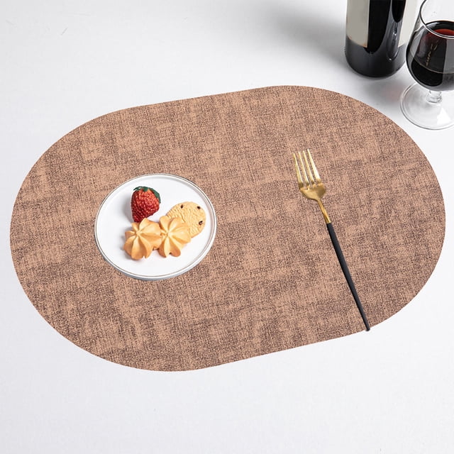 Vaidha Napperons Ovales en Tissu à Grain de Cuir, Résistants à l'Huile, Style Western, Tapis Isolants Thermiques, Tapis pour la Maison