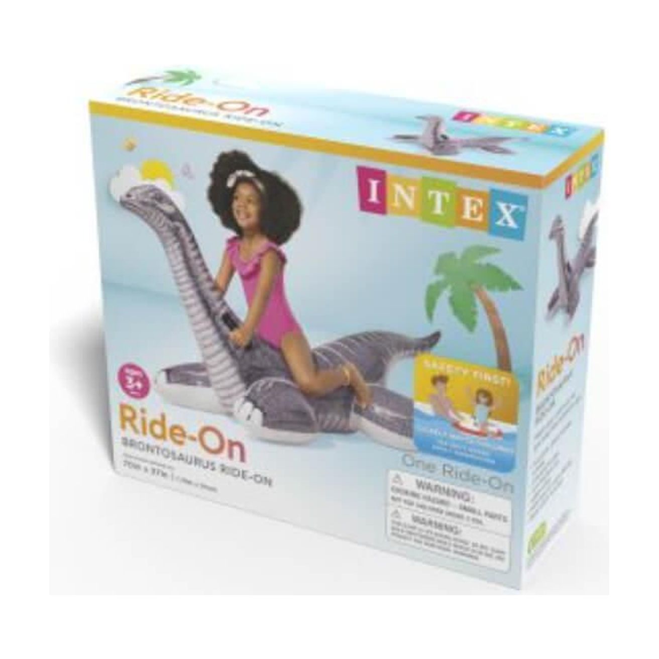 Intex Brontosaurus Ride-On pour Enfants, À partir de 3 ans, Flotteur Gonflable Dinosaure