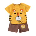 thumbnail image 2 of EGNMCR Ensembles de Blouses et Chemises à Manches Courtes à Col Rond Tout-Petits Enfants Bébés Garçons Filles Mode Mignon Imprimé Chiot à Manches Courtes Tenue Décontractée Ensemble Fille, 2 of 4