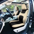 thumbnail image 3 of FH Group 3 rows Cloth Car Seat Covers for SUV, Sedan, Van Full Set - Universal Fit Automotive Seat Covers, Split Bench Rear Seat with Steering Wheel Cover, 4 Seatbelt Pads FB030217BEIGEBLACK-COMBO, 3 of 7