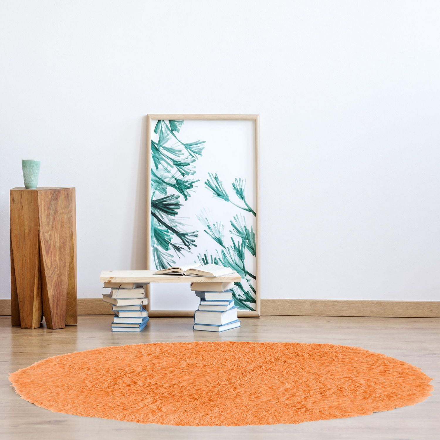 Tapis Nouveau Flokati 1400 gr rond de 8', Sorbet