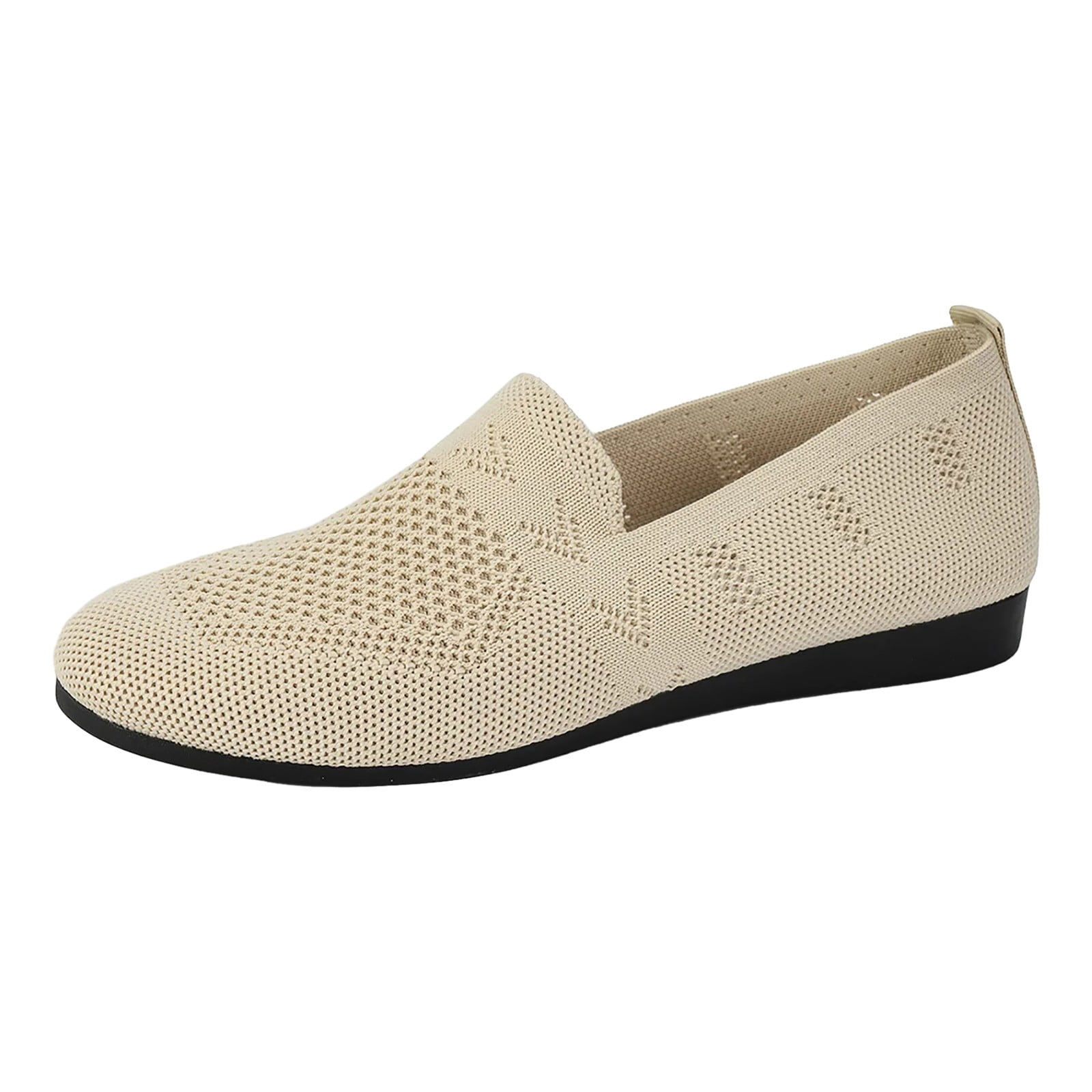 HBFAGFB Chaussures Décontractées pour Femmes Confortables et Simples à Semelle Plate à Enfiler Femmes Beige Taille 36