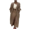 thumbnail image 1 of Yuyuzo Cardigan Sweaters for Women Long Sleeve Open Front Knit Solid Color Mid-Long Sweater Fall Winter Cardigan, 1 of 6