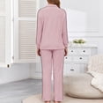 thumbnail image 4 of Knit Loungewear Sets for Women 2pc Pajama Sets Ribbed Knit Quarter Zip Pullover Tops Wide Leg Pants Fall Sweater Outfits M, 4 of 7
