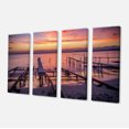thumbnail image 2 of Fishing Pier in Sea at Sunset - Seashore Canvas Art Print, 2 of 3