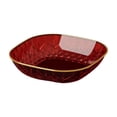 thumbnail image 2 of Luxury Gold-Rimmed Square Plastic Dinner Plates for Snacks, Fruit, and Candy - Food Safe, Stackable, Dishwasher Safe, 2 of 6