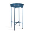 thumbnail image 1 of Kate and Laurel Celia Round Metal Foldable Accent Table, 15 x 26, Blue, Transitional Small Side Table with a Removable Magnetic Tray Tabletop and Space-Saving Folding Base, 1 of 1