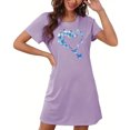 thumbnail image 4 of Rbaofujie Peignoirs pour Femmes Robe de Nuit Courte Surdimensionnée pour Femmes Mode Imprimé Poitrine Robe de Nuit à Manches Courtes Pyjama d'Halloween pour Femmes, 4 of 7
