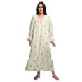 thumbnail image 1 of Moomaya Chemise de Nuit Maxi Boutonnée à Manches Longues Imprimée en Coton pour Femmes, 1 of 5
