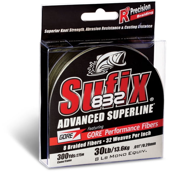 Ligne tressée Sufix 832 Advanced Superline Camo 150 vg - 30 lb