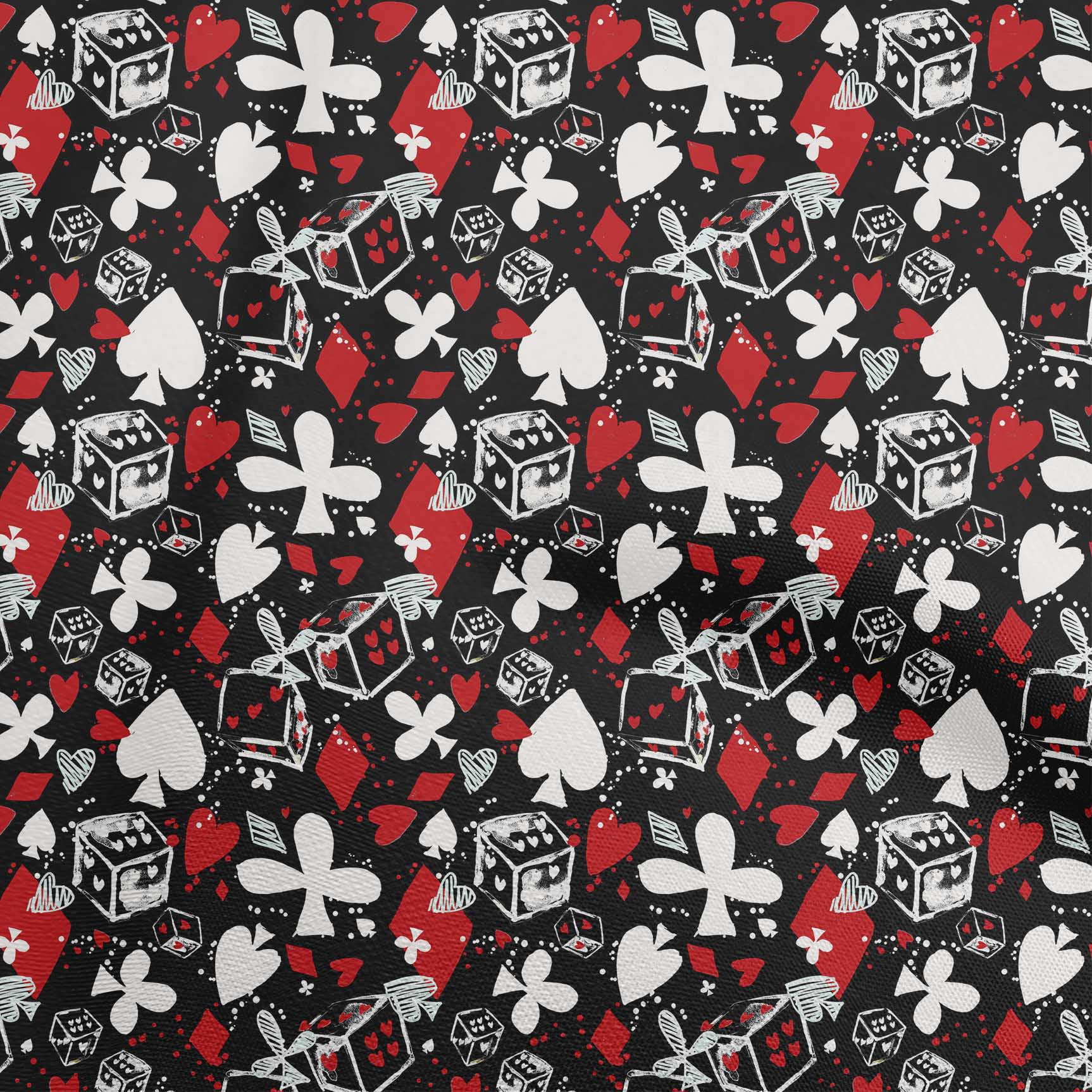 oneOone Silk Tabby Maroon Fabric Poker Card Fabric For Sewing Printed Craft Fabric By The Yard 42 Inch Wide