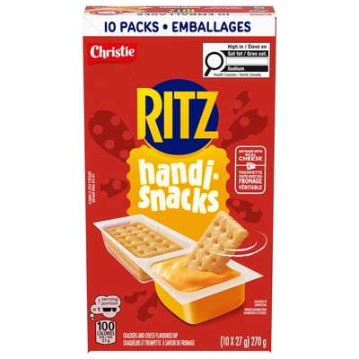 RITZ, Handi Snacks, Individually Wrapped, School, Lunch, Crackers and Dip Made With Real Cheese 10x27g