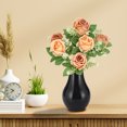 thumbnail image 3 of Meitianfacai Bouquet Simulé de Fleurs de Décoration pour la Maison Bouquet de Roses Simulé de Petits Guidons de Roses, Orange, 3 of 7