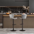 thumbnail image 1 of Walsunny Adjustable Bar Stools Set of 2 Leather Upholstered Swivel Counter Stools Counter Height Bar Stools with Large Base, Room Bar, Grey, 1 of 5
