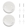 thumbnail image 1 of Hooks Wall Mount Shower Curtain Rod Holder 2 Pcs for Bathroom White Brackets for Shower Rod Not Included Durable and Stainless Finish, 1 of 8