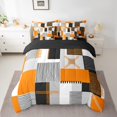 thumbnail image 2 of Erosebridal Patchwork Rectangle Bedding Queen Size,Geometry Stripe Comforter Sets with Sheets,Abstract Artwork Decor,Reversible,Lightweight,7 Pieces, 2 of 5