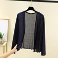 thumbnail image 2 of Womens Lightweight Summer Cardigan Rash Guard Long Sleeve Cover Up Open Front Wrap Cover Up Loungwear Sun Shawl, 2 of 7