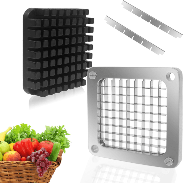 JP 3/8'' Replacement Chopper Blade & Pusher - For Vegetable, Fruit & French Fry Cutting Machines, Silver