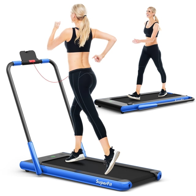 SuperFit 2.25HP 2 in 1 Folding Under Desk Treadmill Remote Control APP