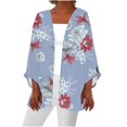 thumbnail image 1 of Pisexur Veste pour Femmes, Cardigans à devant Ouvert, Manteaux Trench, Vestes d'Automne, Chemise Ample Décontractée pour Femmes à Manches 3/4 Imprimée, Hauts, Cardigan, 1 of 5