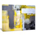 thumbnail image 3 of Design Art Grey And Yellow Blur Abstract Abstract Canvas Art Print, 3 of 3