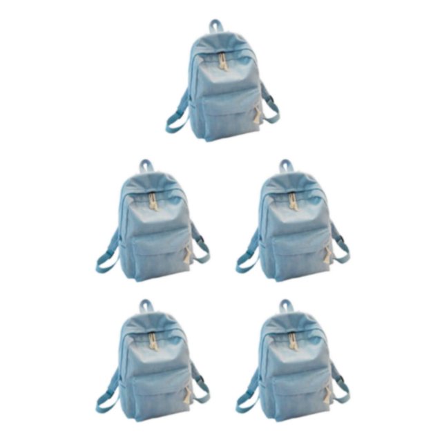 Decodeary Durable Backpack For School And Travel Comfortable And Sturdy Fashion School Bag light blue 5Set