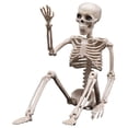 thumbnail image 4 of ZTTD 2 PCS Posable Halloween Skeleton Decor 16 Inches, Full Body Posable Joints Hanging Skeletons for Halloween Decorations, Graveyard Props, Haunted House Accessories, Front Lawn (Style2-Beige), 4 of 9
