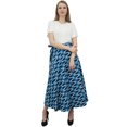 thumbnail image 3 of Phagun Robe Indienne Réversible Ikat Imprimée Coton Bleu Boho Chic Jupe Portefeuille, 3 of 6