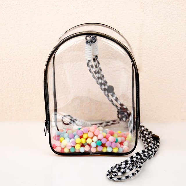 Petit Sac de Rangement pour Poupée Sac de Poupée Extérieur Étanche Portable Étui de Transport PVC Transparent pour Poupée de 20cm