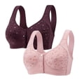 thumbnail image 1 of Women's Bras Front Closure Non-Restrictive Fit Bra Plus Size With Wireless No Padding​​ Sport Bra C 105B, 1 of 4