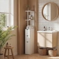 thumbnail image 2 of HOMCOM Narrow Bathroom Floor Cabinet with Drawer, Open Shelves, 2 of 10