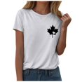 thumbnail image 1 of WEIYLL Ladies T Shirts Canada Maple Leaf Print Proud Statement White Tees Sizes S, 1 of 3