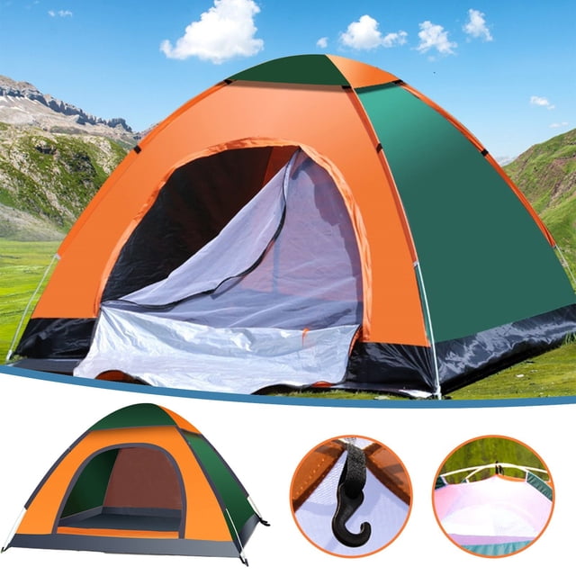 RXIRUCGD Camping Tent 2 Person Automatic Quadrangle Tent With Easy Setup 1 Door And 1 Skylight