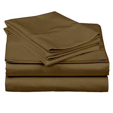 4 Piece Premium Sheet Set Cotton King, 100% Egyptian Cotton, 400 Thread Count, 12 Inch Deep Pocket of Cotton Sheets, Taupe Solid