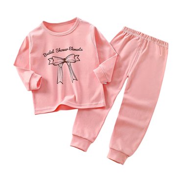 Curenmufel 2 Piece Baby Pajamas Boy Boys Pajamas 2 Piece Toddler Kids Pjs Sets Cotton Toddler Clothes Sleepwears 4T 5T (Pink,4-5 Years)