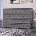 thumbnail image 4 of Northfield Lit Escamotable Moderne en Bois Massif Format Grand avec Matelas, Gris, 4 of 20