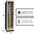 thumbnail image 2 of Kenmore Elite 112 Bottle Wine Fridge, 18-Inch Built-In or Freestanding, 2 of 8