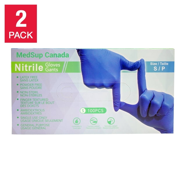 Medsup Gants en Nitrile, Lot de 2, 100 Unités, Petit
