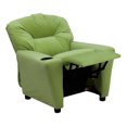 thumbnail image 2 of Contemporary Avocado Microfiber Kids Recliner with Cup Holder, 2 of 7