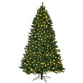 thumbnail image 3 of Costway 7Ft Pre-Lit PVC Artificial Christmas Tree Hinged w/ 300 LED Lights & Stand Green, 3 of 7