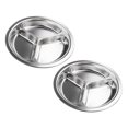 thumbnail image 1 of 2 Pcs Assiettes Rondes en Acier Inoxydable Assiettes de Dîner Assiettes en Métal de Camping, 1 of 10