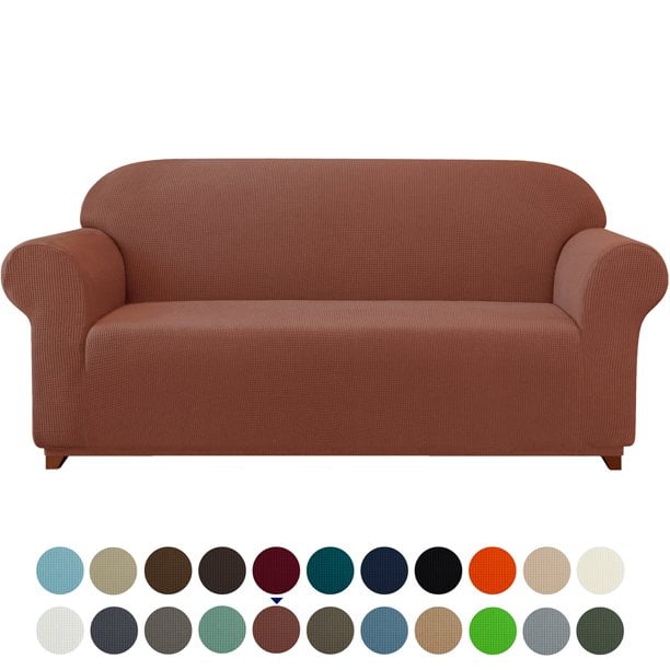 Subrtex Housse de Canapé Extensible 1 Pce Antidérapante, Motif à Grille Texturée