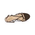 thumbnail image 4 of BLISSFUL STEP Women's Shoes Strappy Slingback Kitten Heel Sandals Coffee 8.5, 4 of 7