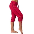 thumbnail image 2 of Timegard Womens Yoga Leggings Mid Waisted Drawstring Cinch Bottom Capri Pants Workout Trousers with Pockets, 2 of 7